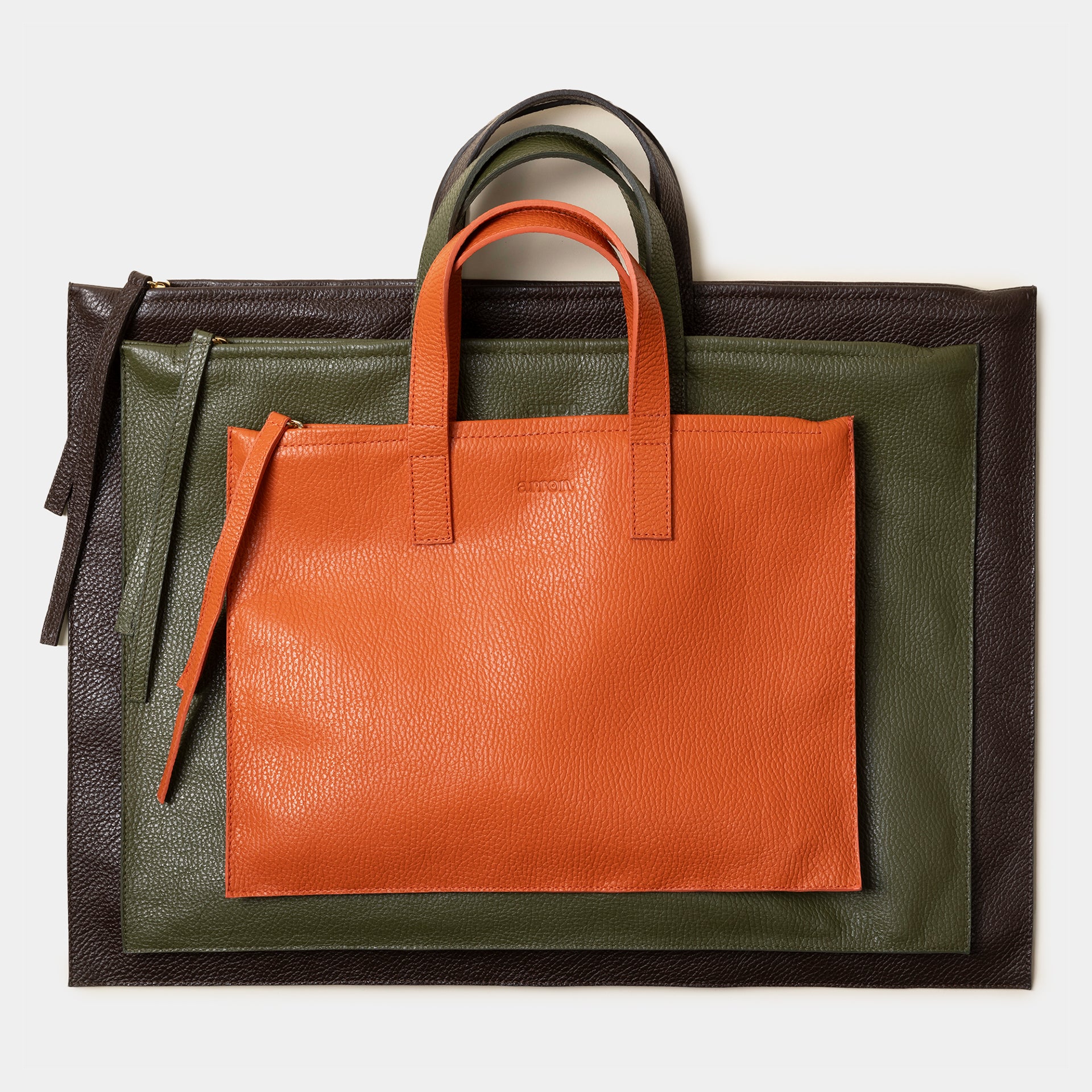 borsa donna unisex computer pc per ufficio con zip in pelle martellata made in italy brand arron