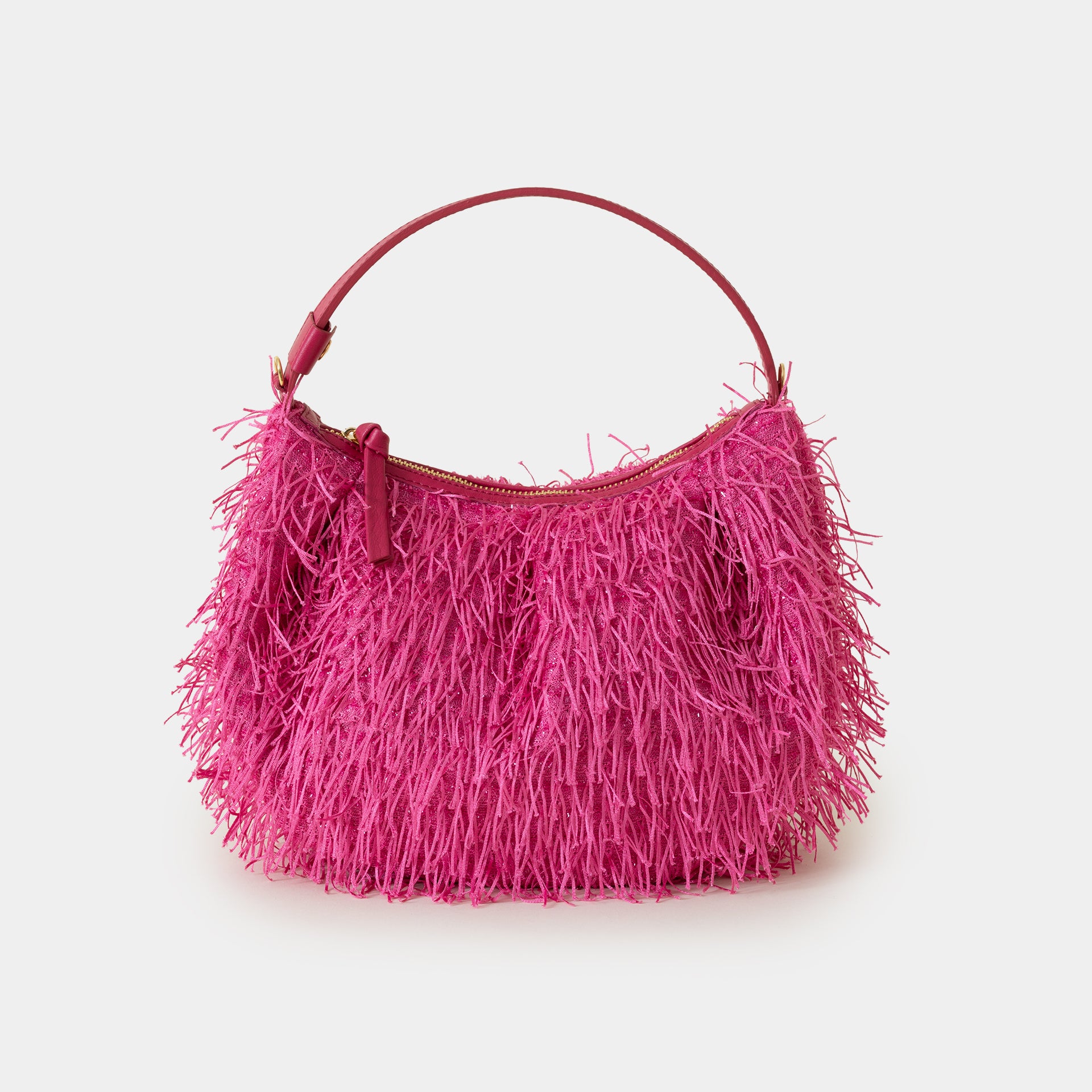 borsa luna Arron con frange fuxia party bag per eventi e cerimonie elegante