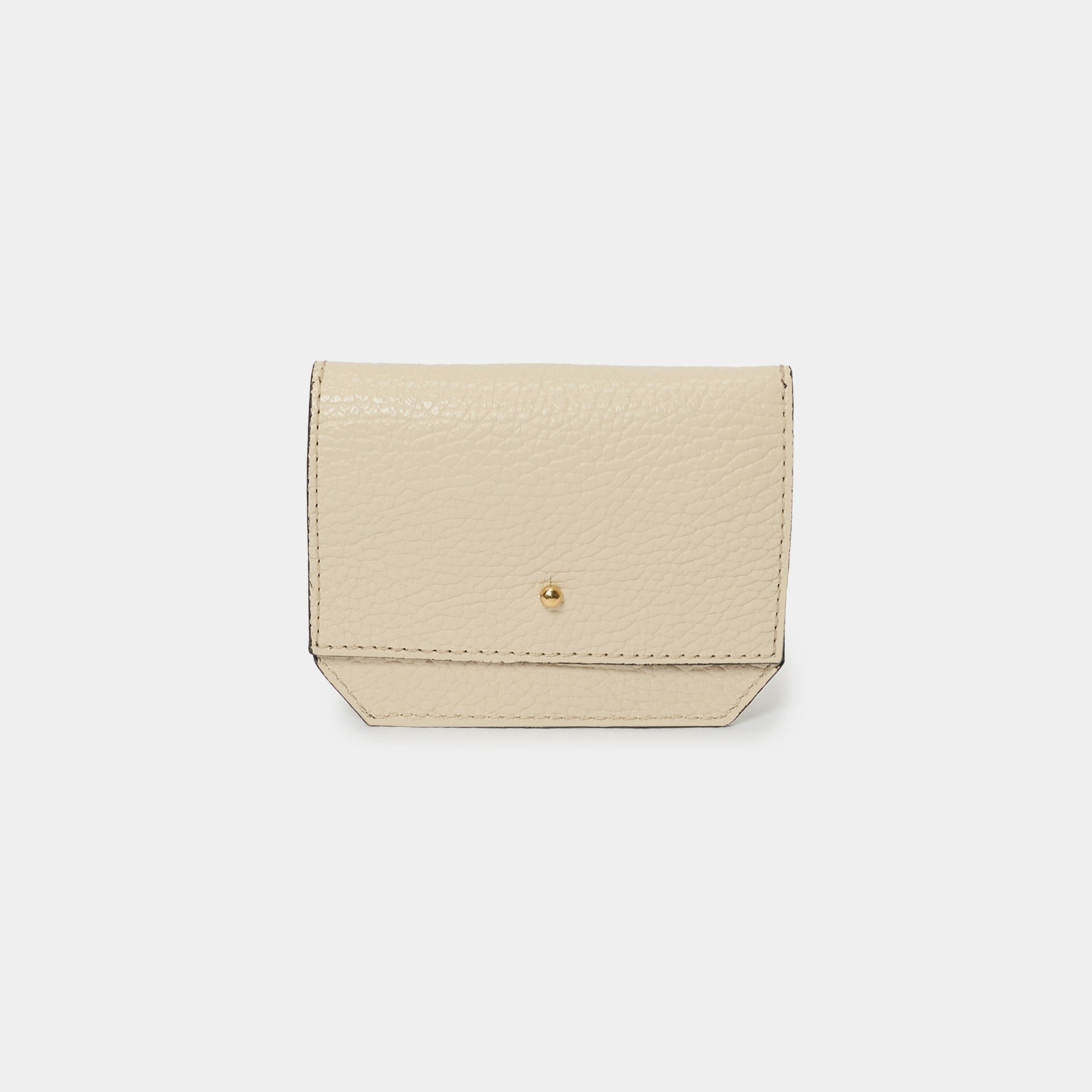 portafogli e portacarte Arron unisex piccolo e compatto pelle martellata avena made in italy