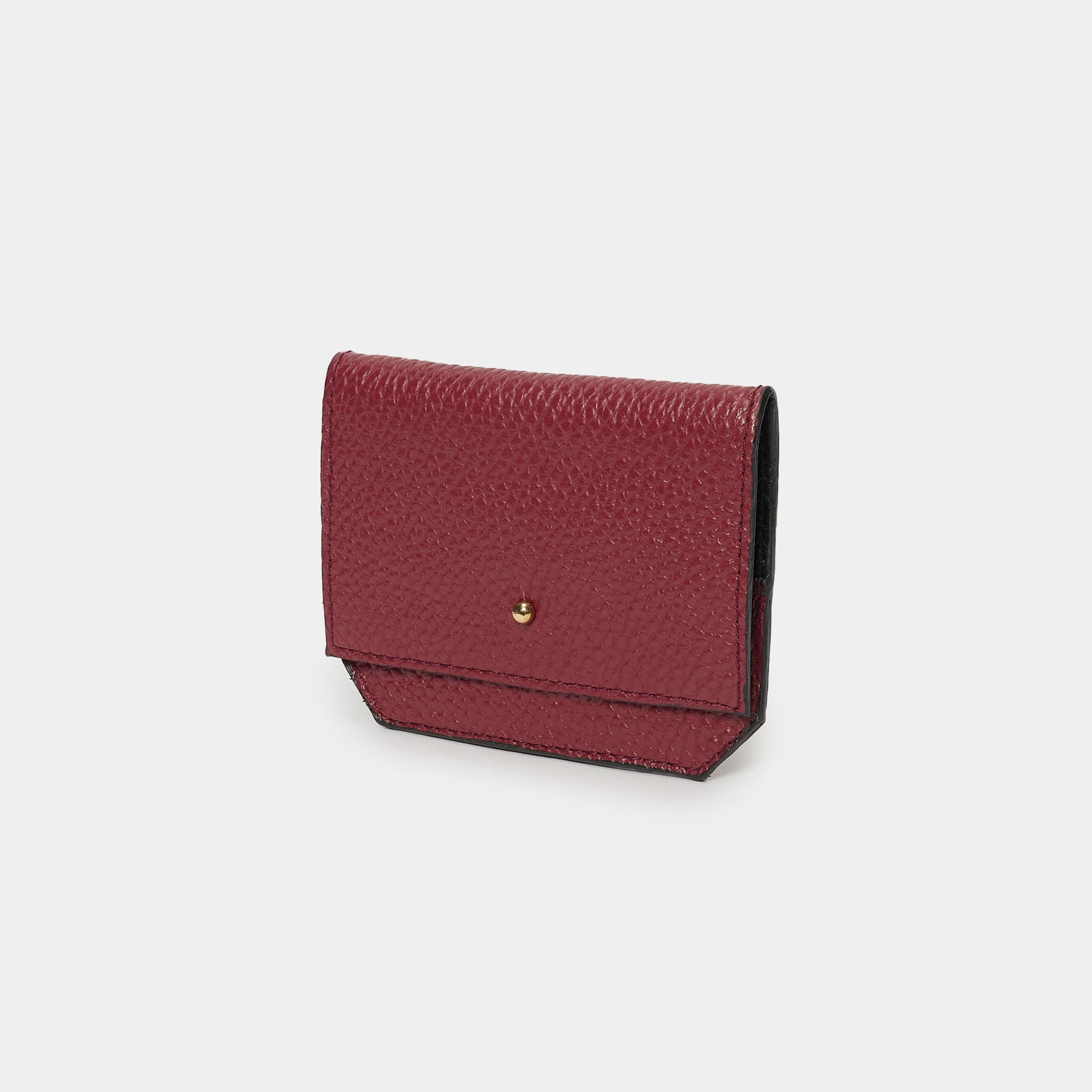 minu portafogli unisex piccolo e compatto pelle bordeaux made in italy Arron idea regalo personalizzato con iniziali