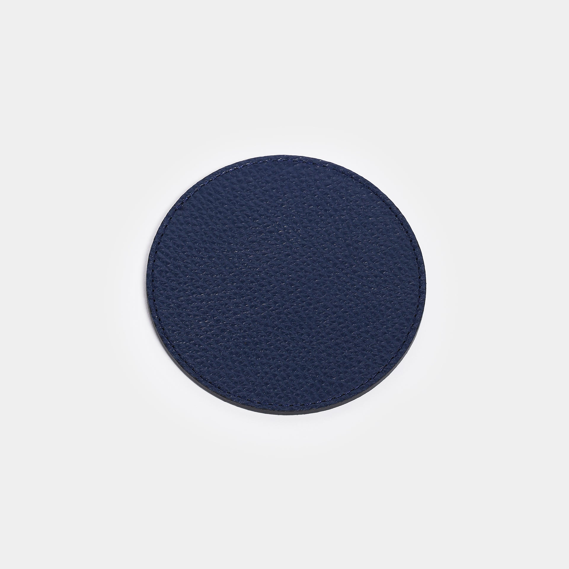 Sottobicchiere Giotto in pelle blu Arron, design elegante Made in Italy