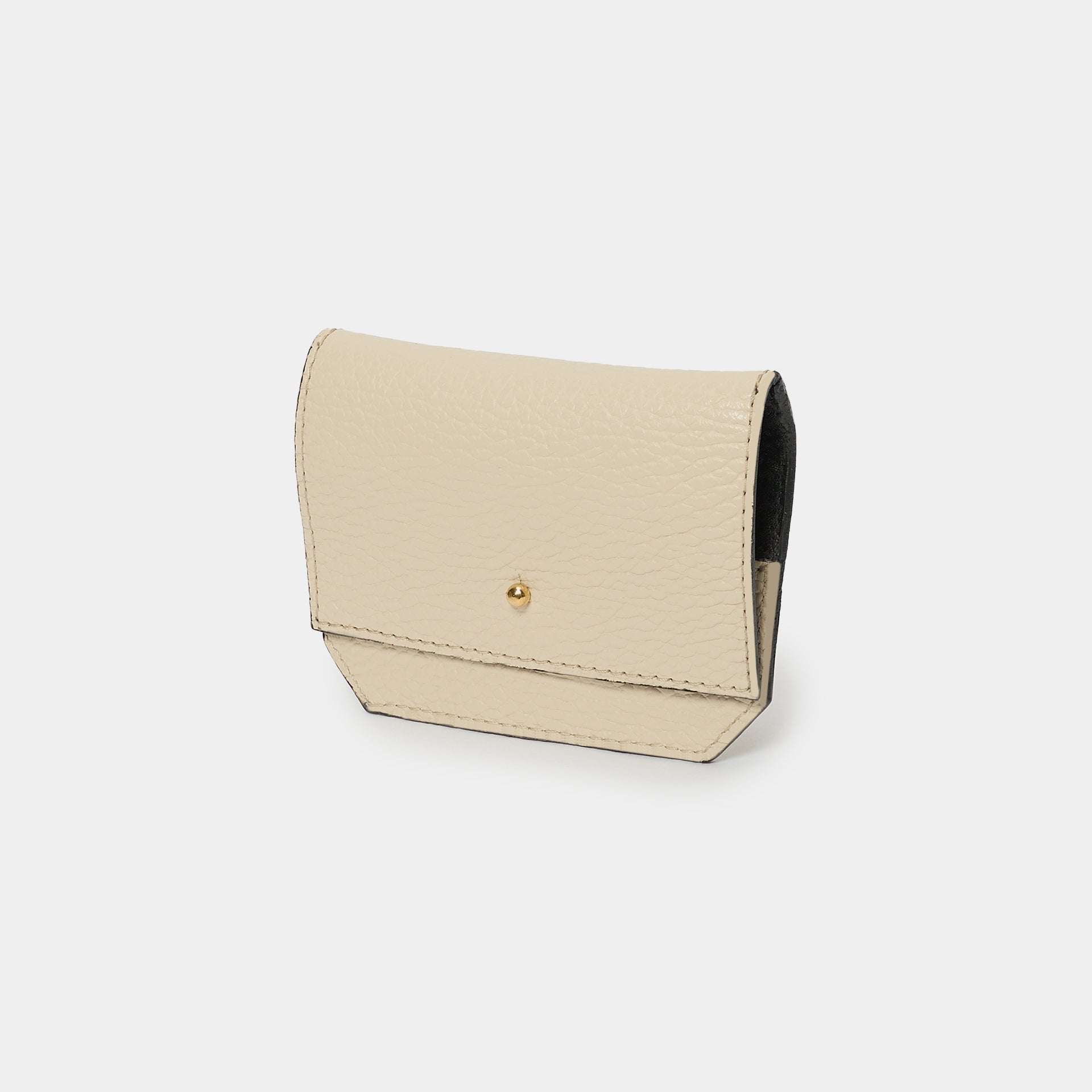 portafogli e portacarte Arron unisex piccolo e compatto pelle martellata beige made in italy
