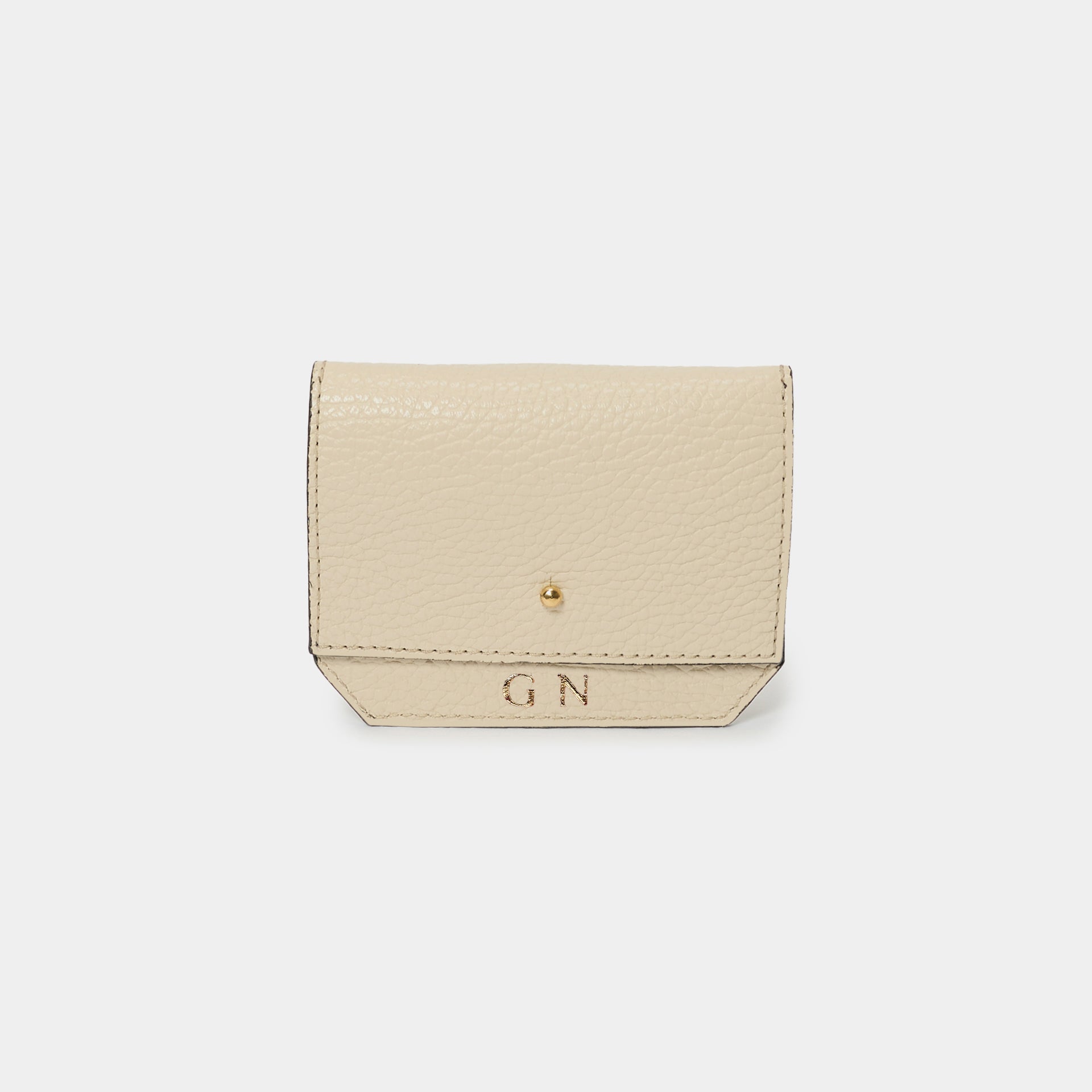 minu portafogli unisex piccolo e compatto pelle avena made in italy  brand Arron personalizzato con iniziali idea regalo