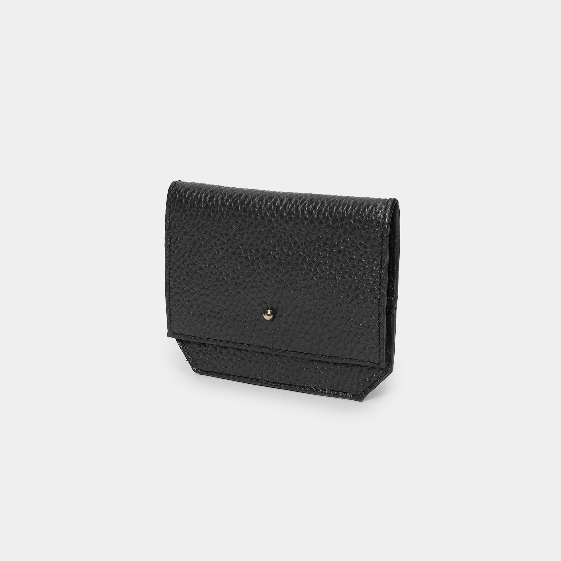 minu portafogli unisex piccolo e compatto pelle martellata nera made in italy Arron