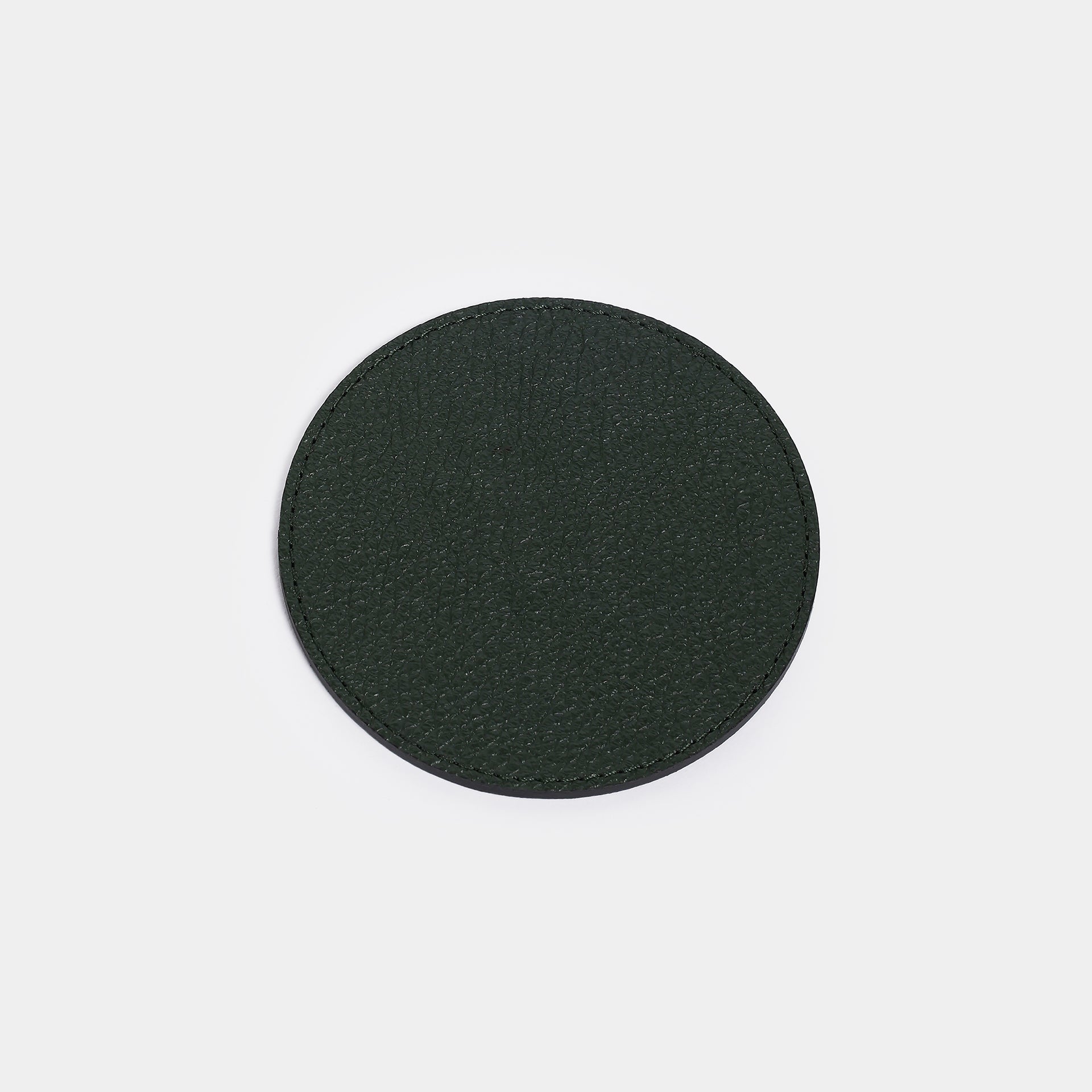 Sottobicchiere Giotto in pelle verde foresta Arron, design elegante Made in Italy